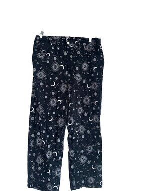 Birch & Stone Womens Wide Leg Pants Sz XL Black White Celestial Y2K Witchy Goth